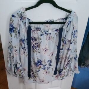 Blue Floral Top
